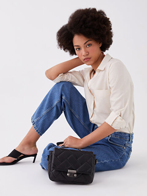 LCW ACCESSORIES Deri Görünümlü Desenli Kadın Kol Çantası