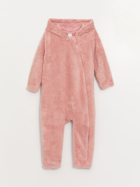 LCW baby Kapüşonlu Uzun Kollu Kız Bebek Pelüş Tulum - W36282Z1-V5U