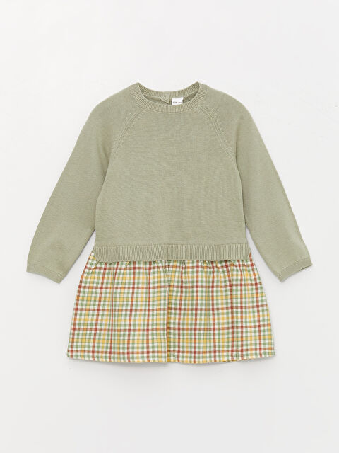 LCW Kids Bisiklet Yaka Ekose Kız Çocuk Elbise - W36415Z1-GMG