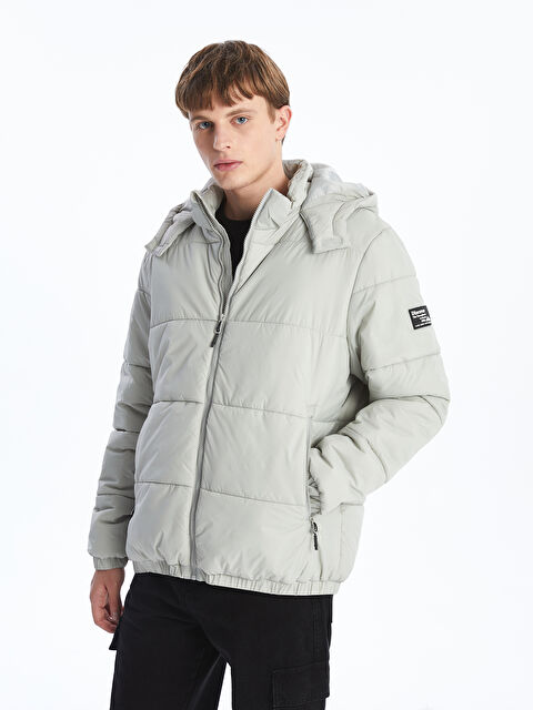 XSIDE Standart Kalıp Kapüşonlu Erkek Şişme Mont - W36445Z8-V1L