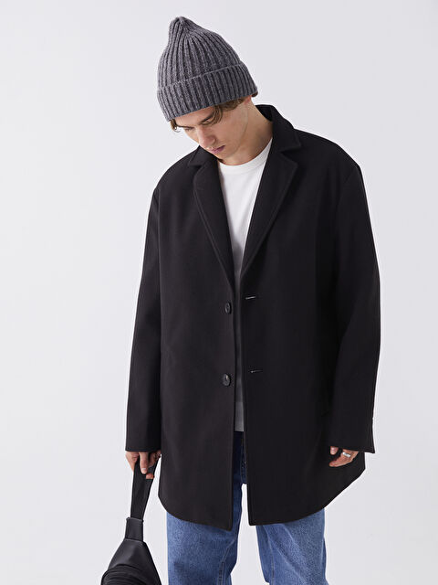 XSIDE Standart Kalıp Ceket Yaka Erkek Kaşe Kaban - W36603Z8-CVL