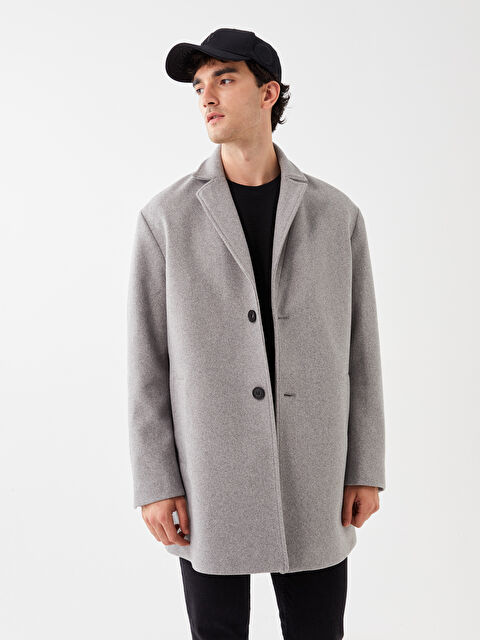 XSIDE Standart Kalıp Ceket Yaka Erkek Kaşe Kaban - W36603Z8-J2B