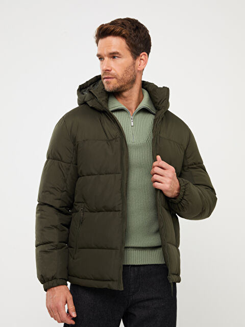 XSIDE Standart Kalıp Kapüşonlu Erkek Şişme Mont - W36617Z8-HDL