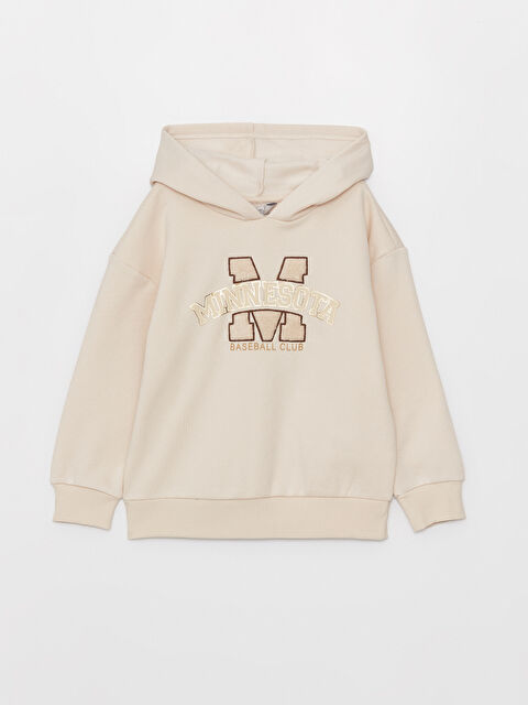 LCW Kids Baskılı Uzun Kollu Kız Çocuk Hoodie - W36856Z4-FVU