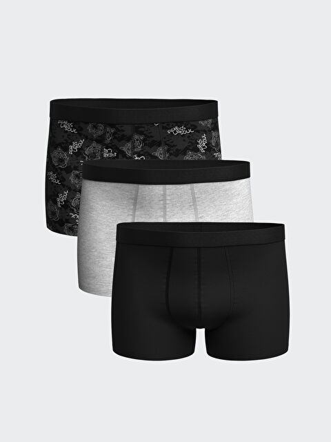 LC WAIKIKI Standart Kalıp Pamuklu Esnek Erkek Boxer 3'lü - W37058Z8-LQJ