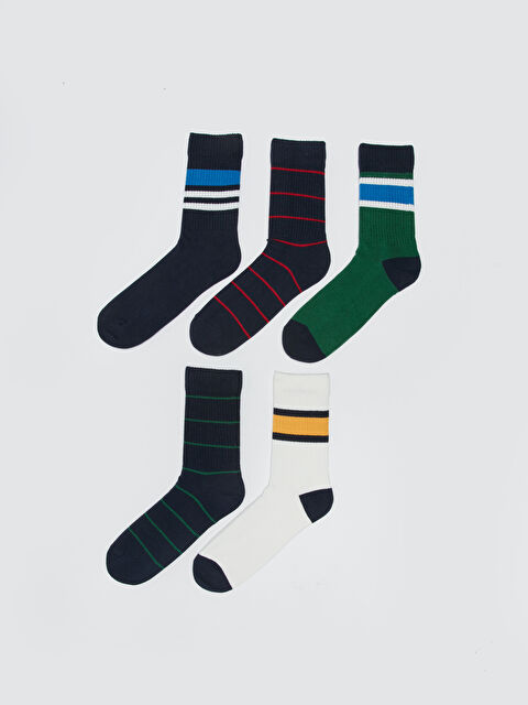 LCW ACCESSORIES Çizgili Erkek Soket Çorap 5'li - W37327Z8-K00