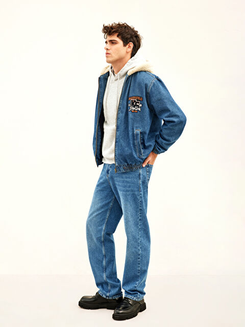 LCW Jeans Standart Kalıp Kapüşonlu Erkek Jean Bomber Mont - W37457Z8-309