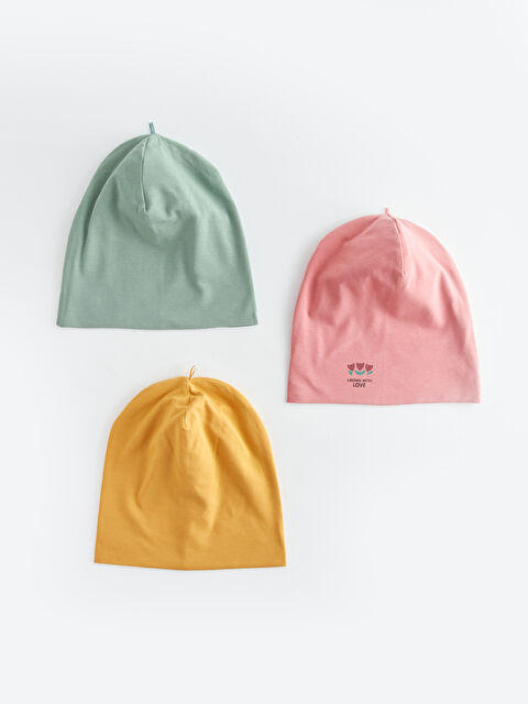 LCW baby Pamuklu Kız Bebek Bere 3'lü - W37697Z1-RSS