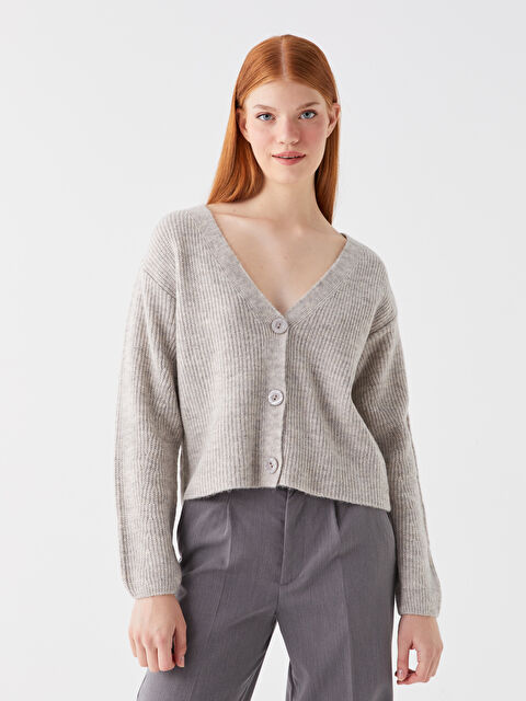 XSIDE Кардиган из трикотажа с V-образным вырезом и укороченной длиной для женщин - W38001Z8-VD7