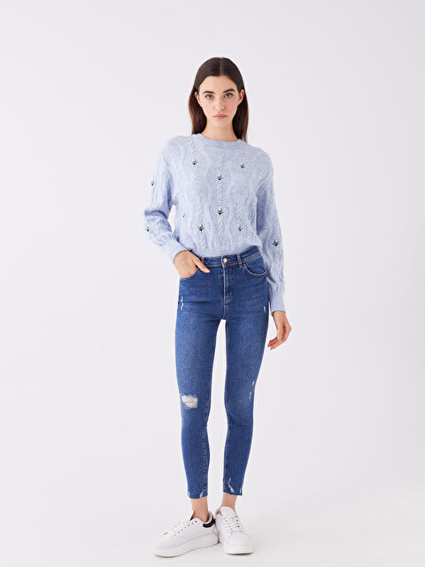 LCW Jeans Yüksek Bel Jüpiter Süper Skinny Fit Kadın Jean Pantolon - W38084Z8-507