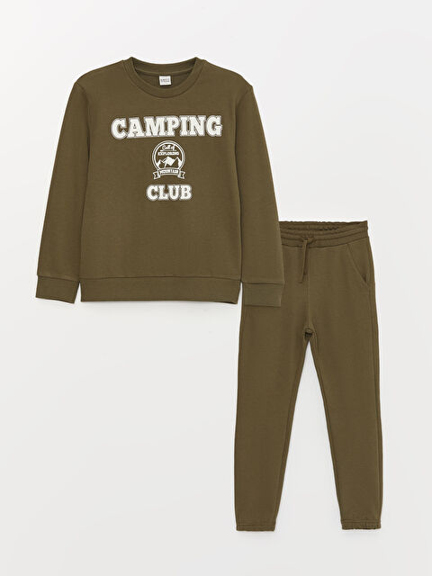 LCW Kids Crew Neck Printed Long Sleeve Boys' Sweatshirt and Tracksuit Bottoms - W38366Z4-HDQ