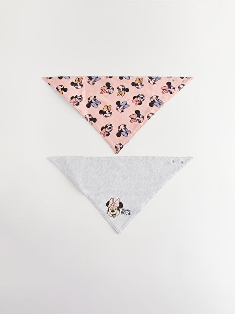 LCW baby Minnie Mouse Baskılı Kız Bebek Mama Önlüğü 2'li - W38409Z1-847