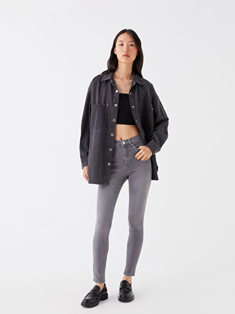 LCW Jeans Yüksek Bel Jüpiter Süper Skinny Fit Kadın Jean Pantolon - W38483Z8-GRD