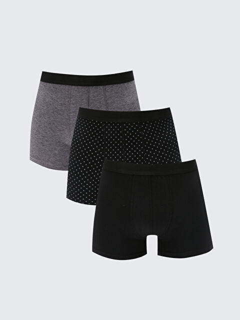 LC WAIKIKI Standart Kalıp Pamuklu Esnek Erkek Boxer 3'lü - W38855Z8-LQJ