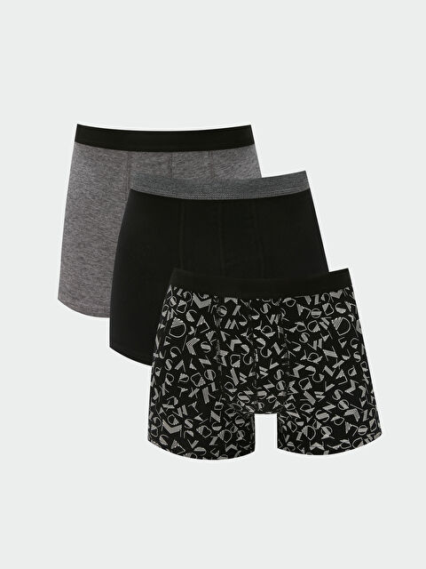 LC WAIKIKI Standart Kalıp Pamuklu Esnek Erkek Boxer 3'lü - W38869Z8-LQJ