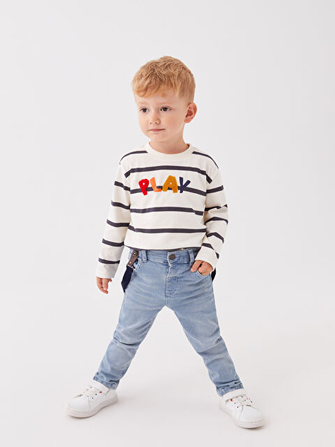 LCW baby Basic Erkek Bebek Jean Pantolon ve Pantolon Askısı 2'li - W39126Z1-311