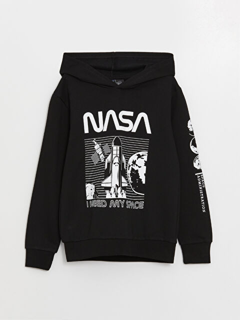 LCW Kids NASA Printed Long Sleeve Boys' Hoodie - W39172Z4-CVL