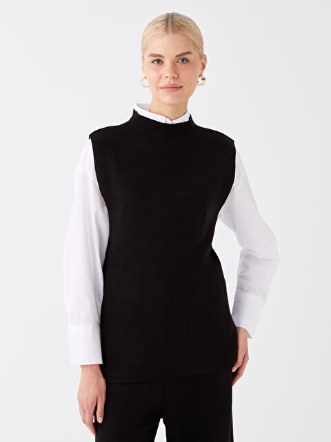 LCW Vision Kadın Yarım Balıkçı Yaka Düz Triko Süveter - W39263Z8-CVL