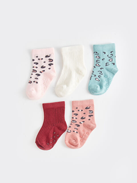 LCW baby Patterned Baby Girls' Ankle Socks 5-Pack - W39650Z1-FXB