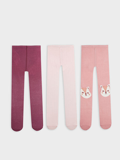 LCW baby Kız Bebek 3'lü Külotlu Çorap - W39660Z1-FFZ