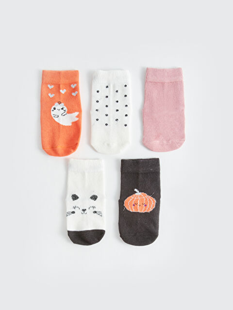 LCW baby Desenli Kız Bebek Soket Çorap 5'li - W39662Z1-GB6