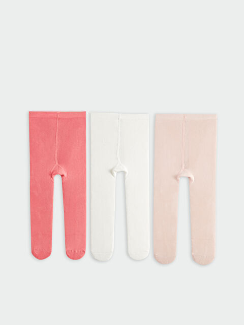 LCW baby Basic Kız Bebek Külotlu Çorap 3'lü - W3AD00Z1-GNS