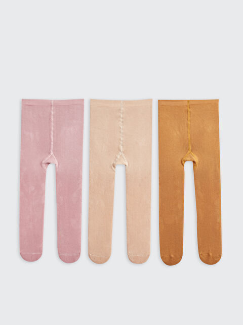 LCW baby Basic Kız Bebek Külotlu Çorap 3'lü - W3AD01Z1-D2P