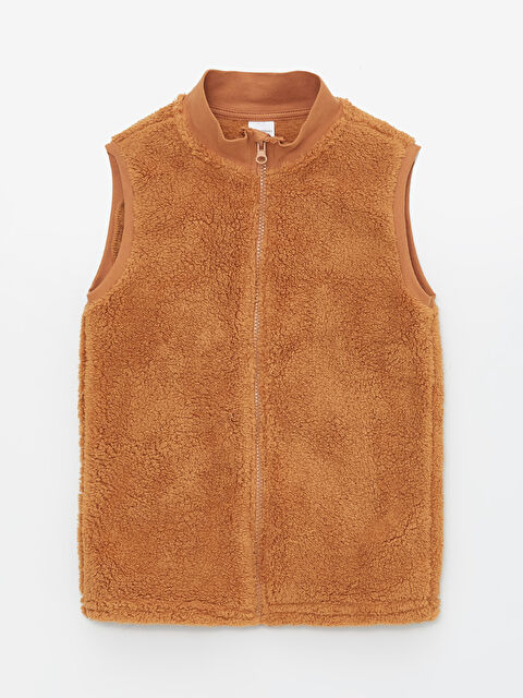 LCW Kids Dik Yaka Polar Erkek Çocuk Fermuarlı Yelek - W3AD66Z4-GBL