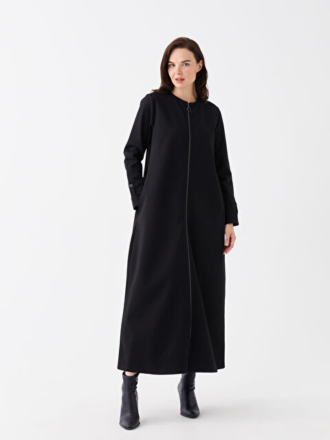 LCW Grace Bisiklet Yaka Düz Uzun Kollu Kadın Ferace - W3AE82Z8-CVL