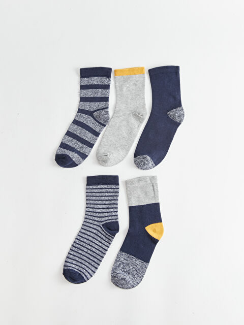 LCW Kids Çizgili Erkek Çocuk Soket Çorap 5'li - W3AH52Z4-K00
