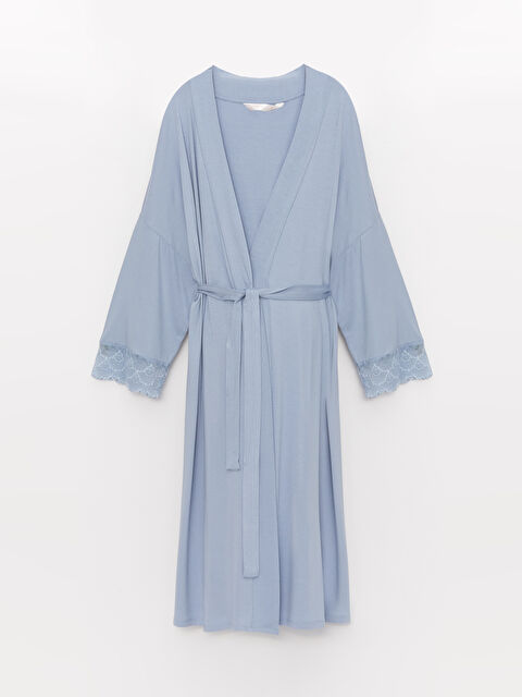 LCW DREAM Şal Yaka Dantel Detaylı Uzun Kollu Hamile Sabahlık - W3AH87Z8-QZA