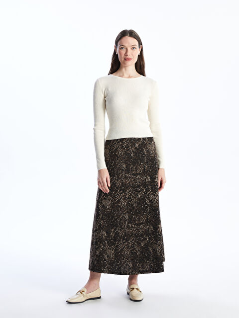 LCW Grace Beli Lastikli Rahat Kalıp Desenli Kadın Etek - W3AH94Z8-MJD