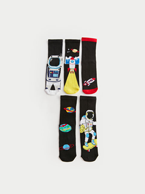 LCW Kids Desenli Erkek Çocuk Soket Çorap 5'li - W3AJ61Z4-K00