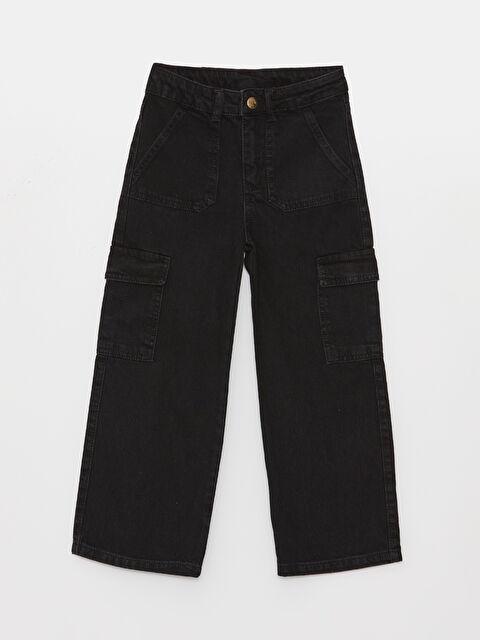 LCW Kids Wideleg Kız Çocuk Kargo Jean Pantolon - W3AK12Z4-326