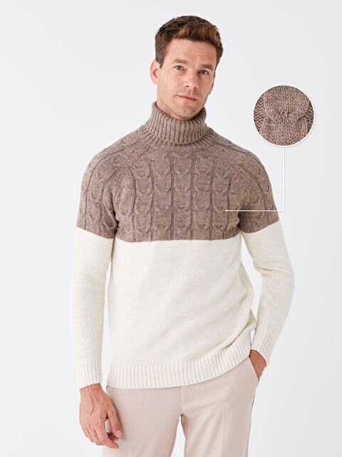 LCW Vision Balıkçı Yaka Uzun Kollu Erkek Triko Kazak - W3AO23Z8-PSD