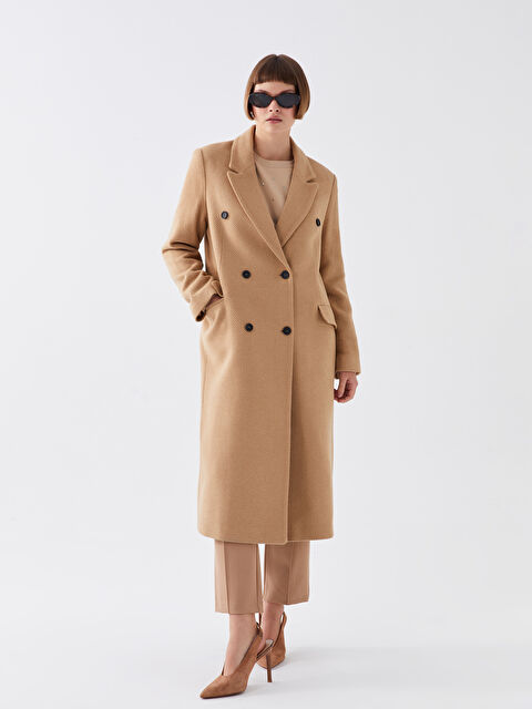 LCW Vision Γυναικείο Παλτό με Σταυρωτό Γιακά και Απλή Ραφή - W3AO43Z8-V3D