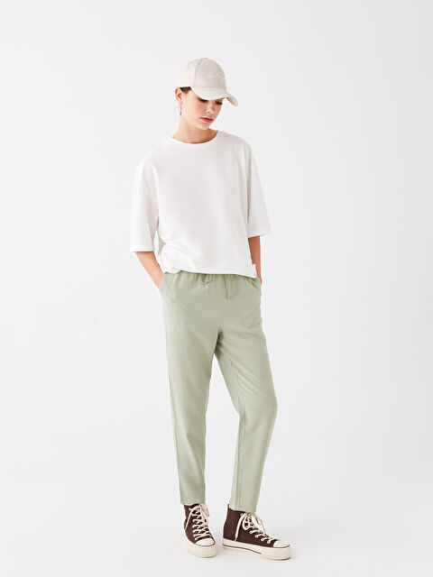 LCW Vision Beli Lastikli Havuç Kesim Kadın Pantolon - W3AO86Z8-VHK