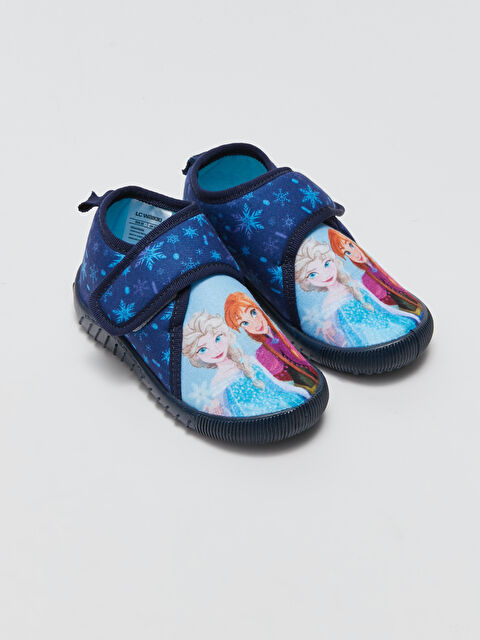 LCW STEPS Frozen Lisanslı Cırt Cırtlı Kız Çocuk Panduf - W3AO92Z4-LSJ