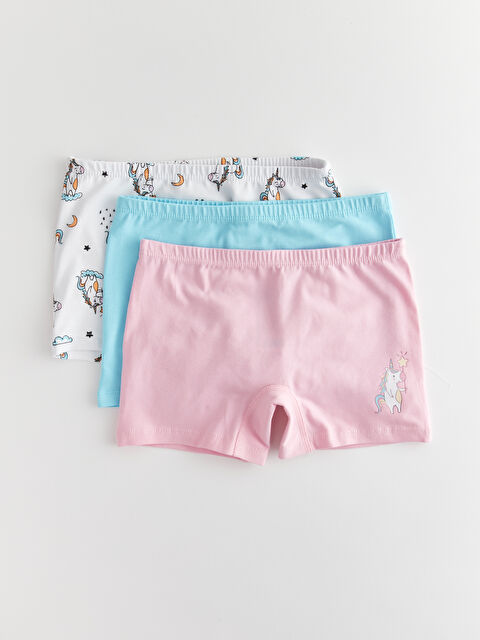 LCW Kids Baskılı Kız Çocuk Boxer 3'lü - W3AP34Z4-QXB
