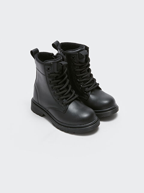 LCW STEPS Deri Görünümlü Bağcık ve Fermuarlı Erkek Çocuk Bot - W3AP47Z4-HUC