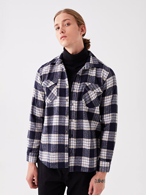 XSIDE Regular Fit Uzun Kollu Ekose Erkek Oduncu Gömlek - W3AP53Z8-LN6