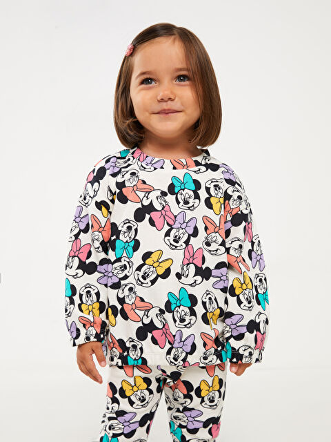 LCW baby Dersleri Eğlenceli Hale Getiren Sevimli Minnie Mouse Sweatshirt - W3AP93Z1-LRA