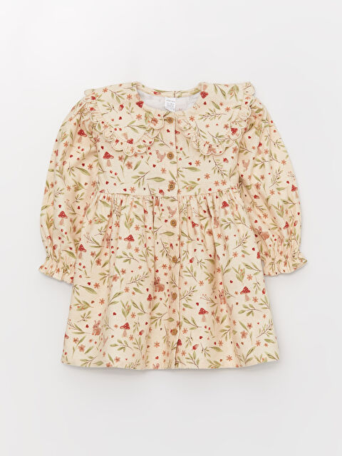 LCW baby Haljina sa Peter Pan kragnom i cvetnim dezenom za bebe devojčice