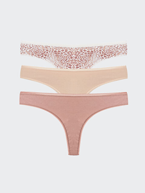 LCW DREAM Desenli Tanga Külot 3'lü Paket - W3AQ89Z8-LQB