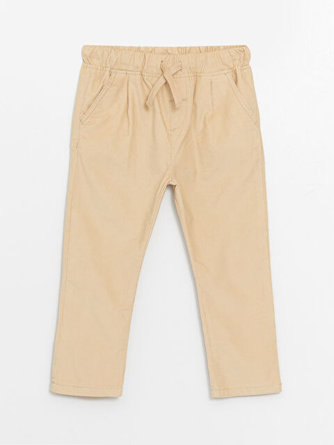 LCW baby Elasticated Waist Basic Velvet Baby Boys' Trousers - W3AV18Z1-GUB