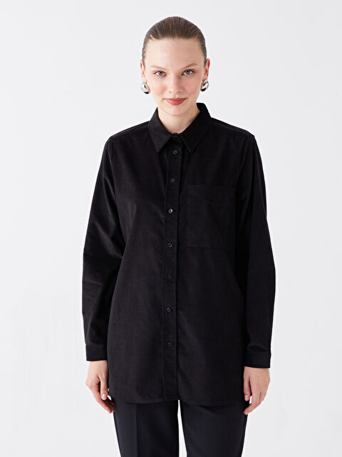 LCW Modest Düz Uzun Kollu Kadın Gömlek Tunik - W3BA44Z8-RQL