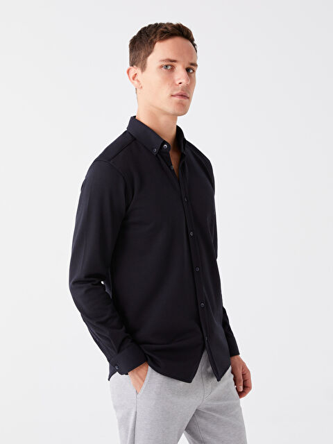 LCW Vision Slim Fit Uzun Kollu Erkek Gömlek - W3BD57Z8-RFH