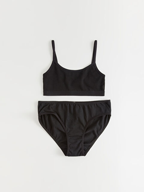 LCW Kids Basic Pamuklu Kız Çocuk Büstiyer ve Külot - W3BF72Z4-CVL