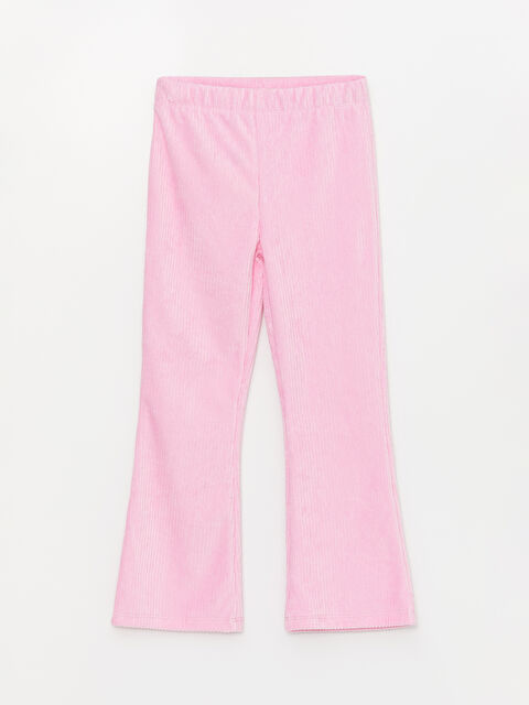 LCW Kids Beli Lastikli İspanyol Paça Kız Çocuk Kadife Tayt - W3BJ04Z4-QY8