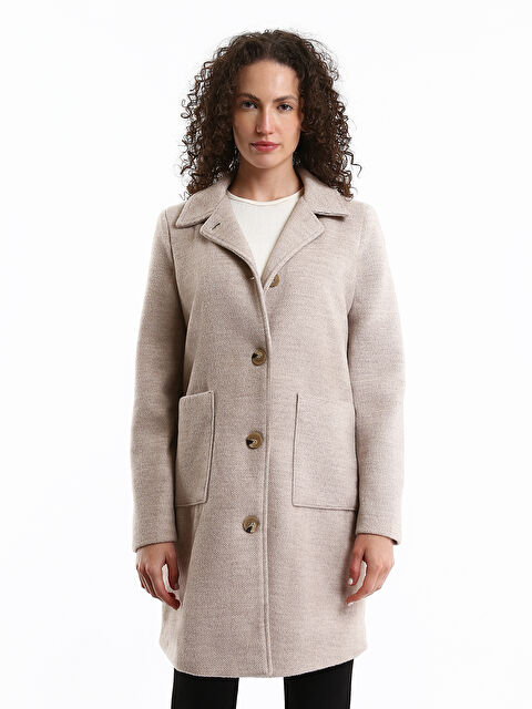 LCWAIKIKI Classic Shirt Neck Regular Long Sleeve Women's Cachet Coat - W3BK87Z8-L8Q